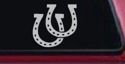 Horseshoes Animals Car or Truck Window Decal Sticker (Light Gray)