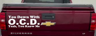 You Down With OCD Yeah You Know Me Funny Car or Truck Window Decal Sticker (White)