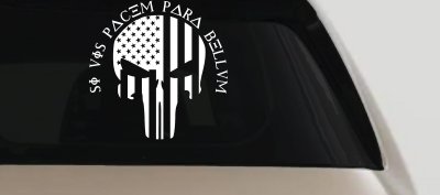 Punisher Skull US American Flag Si Vis Pacem Para Bellum Guns Car or Truck Window Vinyl Decal Sticker