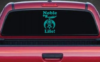 Noble Life Shriner Other Car or Truck Window Decal Sticker (Turquoise)