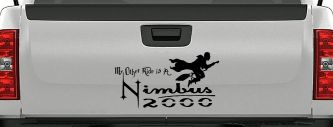 My Other Ride Is a Nimbus 2000 Potter Broom Sci Fi Car or Truck Window Decal Sticker (Black)