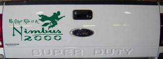 My Other Ride Is a Nimbus 2000 Potter Broom Sci Fi Car or Truck Window Decal Sticker (Dark Green)