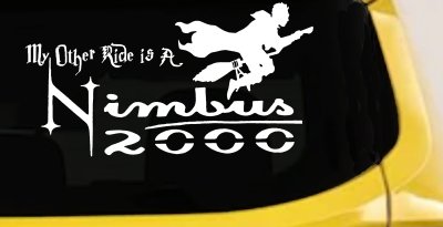 My Other Ride Is a Nimbus 2000 Potter Broom Sci Fi Car or Truck Window Vinyl Decal Sticker