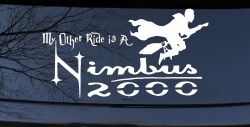 My Other Ride Is a Nimbus 2000 Potter Broom Sci Fi Car or Truck Window Decal Sticker