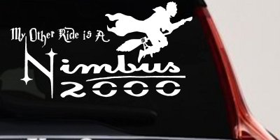 My Other Ride Is a Nimbus 2000 Potter Broom Sci Fi Car or Truck Window Vinyl Decal Sticker