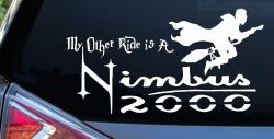 My Other Ride Is a Nimbus 2000 Potter Broom Sci Fi Car or Truck Window Decal Sticker