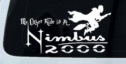 My Other Ride Is a Nimbus 2000 Potter Broom Sci Fi Car or Truck Window Decal Sticker