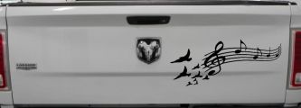 Birds to Music Scale Notes Music Car or Truck Window Decal Sticker (Black)