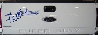 Birds to Music Scale Notes Music Car or Truck Window Vinyl Decal Sticker (Navy)