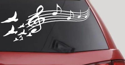 Birds to Music Scale Notes Music Car or Truck Window Vinyl Decal Sticker