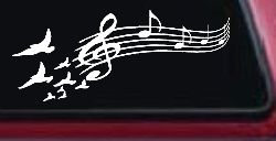 Birds to Music Scale Notes Music Car or Truck Window Decal Sticker