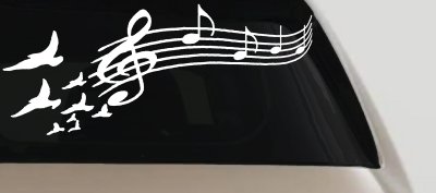 Birds to Music Scale Notes Music Car or Truck Window Vinyl Decal Sticker