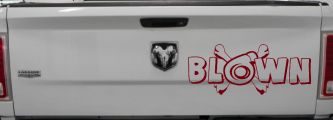 Blown Turbo Blower With Crossbones Moto Sports Car or Truck Window Decal Sticker (Burgundy)