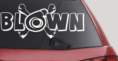 Blown Turbo Blower With Crossbones Moto Sports Car or Truck Window Vinyl Decal Sticker