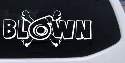 Blown Turbo Blower With Crossbones Moto Sports Car or Truck Window Decal Sticker