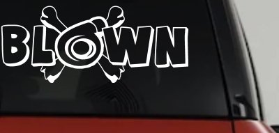 Blown Turbo Blower With Crossbones Moto Sports Car or Truck Window Vinyl Decal Sticker