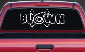 Blown Turbo Blower With Crossbones Moto Sports Car or Truck Window Decal Sticker