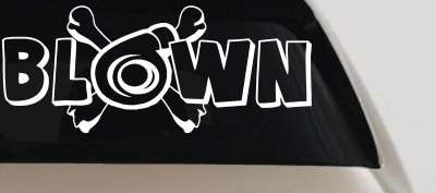 Blown Turbo Blower With Crossbones Moto Sports Car or Truck Window Vinyl Decal Sticker