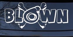 Blown Turbo Blower With Crossbones Moto Sports Car or Truck Window Decal Sticker