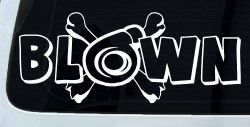 Blown Turbo Blower With Crossbones Moto Sports Car or Truck Window Decal Sticker