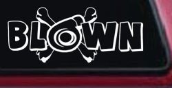 Blown Turbo Blower With Crossbones Moto Sports Car or Truck Window Decal Sticker