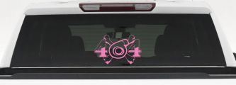Turbo Blower 4X4 Crossbones Off Road Car or Truck Window Decal Sticker (Pink)