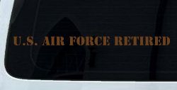 US Air Force Retired text Military Car or Truck Window Decal Sticker (Copper)