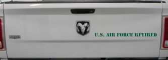 US Air Force Retired text Military Car or Truck Window Decal Sticker (Dark Green)