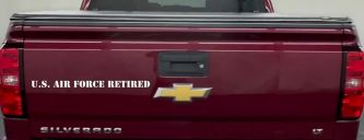 US Air Force Retired text Military Car or Truck Window Decal Sticker (White)