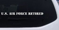 US Air Force Retired text Military Car or Truck Window Decal Sticker