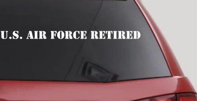 US Air Force Retired text Military Car or Truck Window Vinyl Decal Sticker
