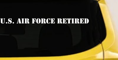 US Air Force Retired text Military Car or Truck Window Vinyl Decal Sticker