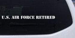 US Air Force Retired text Military Car or Truck Window Decal Sticker