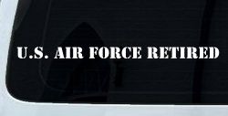 US Air Force Retired text Military Car or Truck Window Decal Sticker