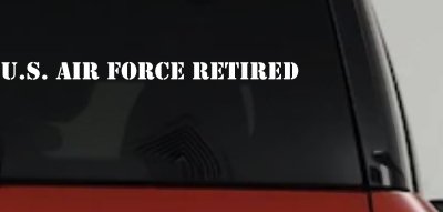 US Air Force Retired text Military Car or Truck Window Vinyl Decal Sticker