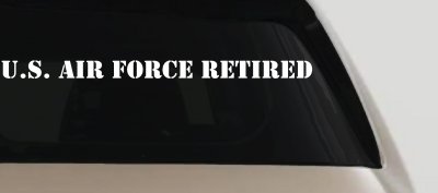 US Air Force Retired text Military Car or Truck Window Vinyl Decal Sticker