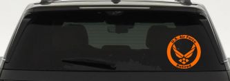US Air Force Retired Circle Military Car or Truck Window Vinyl Decal Sticker (Orange)