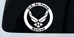 US Air Force Retired Circle Military Car or Truck Window Decal Sticker