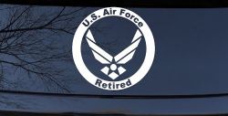 US Air Force Retired Circle Military Car or Truck Window Decal Sticker