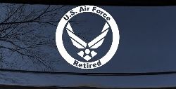 US Air Force Retired Circle Military Car or Truck Window Decal Sticker