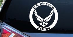 US Air Force Retired Circle Military Car or Truck Window Decal Sticker