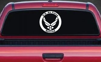US Air Force Retired Circle Military Car or Truck Window Decal Sticker