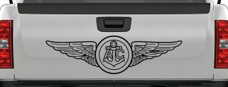 USN Navy Aircrew Wings Military Car or Truck Window Vinyl Decal Sticker (Black)