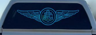 USN Navy Aircrew Wings Military Car or Truck Window Decal Sticker (Blue)