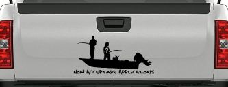 Now Accepting Applications for Wife Girlfriend Fisher Fishing Car or Truck Window Vinyl Decal Sticker (Black)