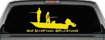 Now Accepting Applications for Wife Girlfriend Fisher Fishing Car or Truck Window Decal Sticker (Yellow)