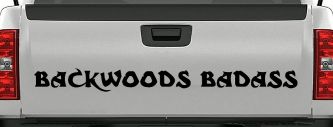 Backwoods Badass Country Car or Truck Window Decal Sticker (Black)