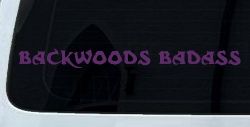 Backwoods Badass Country Car or Truck Window Decal Sticker (Violet)