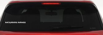Backwoods Badass Country Car or Truck Window Decal Sticker (White)