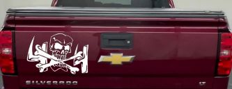 Skull and Cross Bones 4X4 Off Road Car or Truck Window Decal Sticker (White)